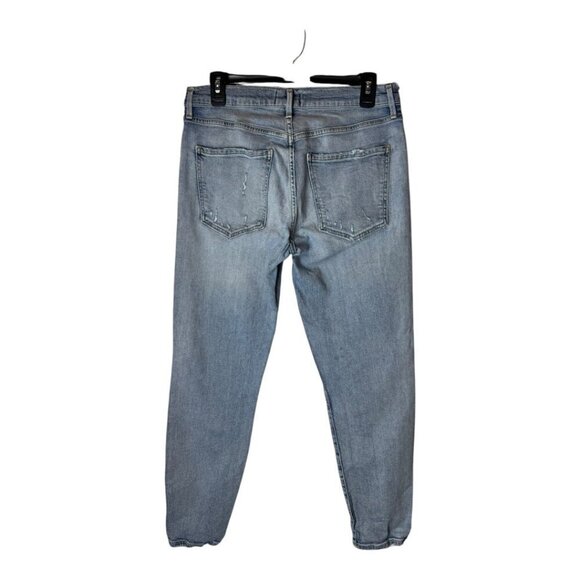 Agolde Jeans Women 29 Blue Light Wash Sophie Cropped Chewed Hem Distressed Retro - Picture 4 of 12